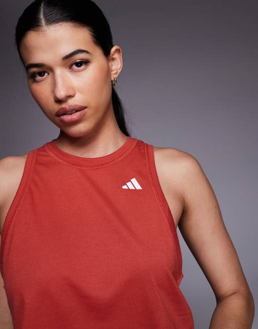 adidas Training - Rødbrun cropped tanktop, 3 af 4