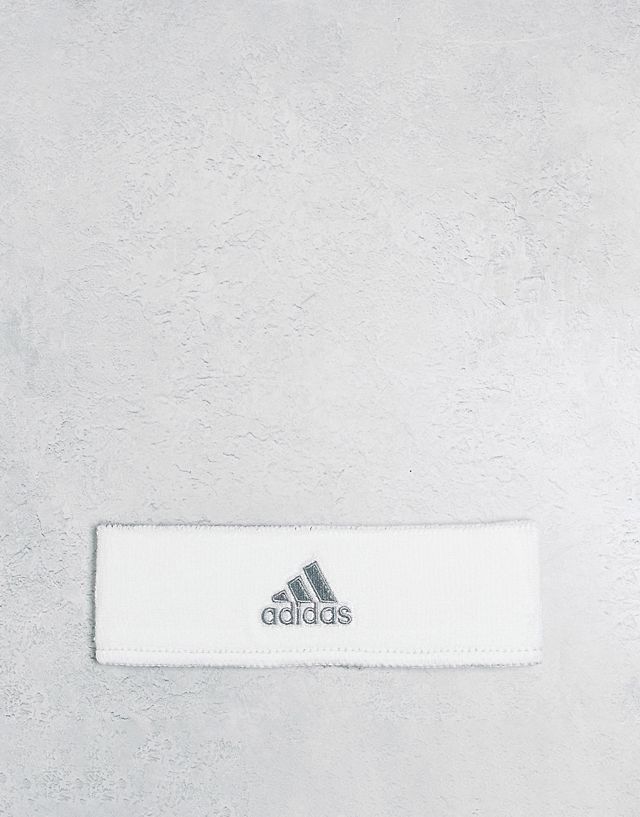adidas Training reversible headband in gray and white