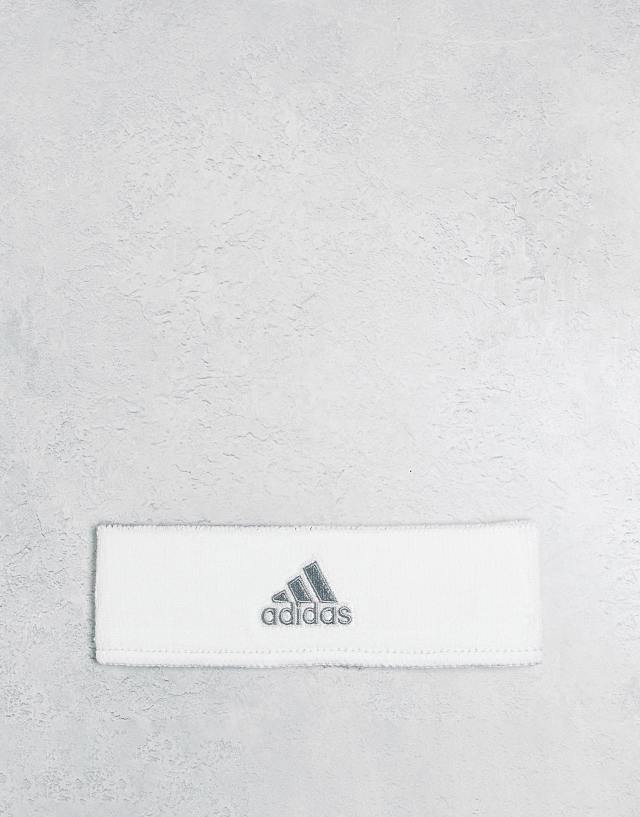 adidas Training reversible headband in gray and white