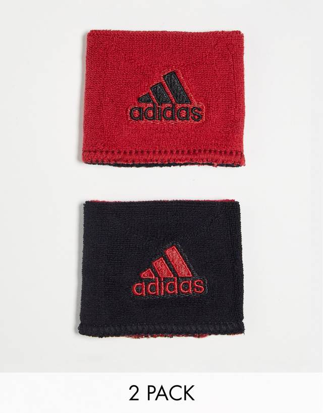 adidas Training reversible wristband in black and red