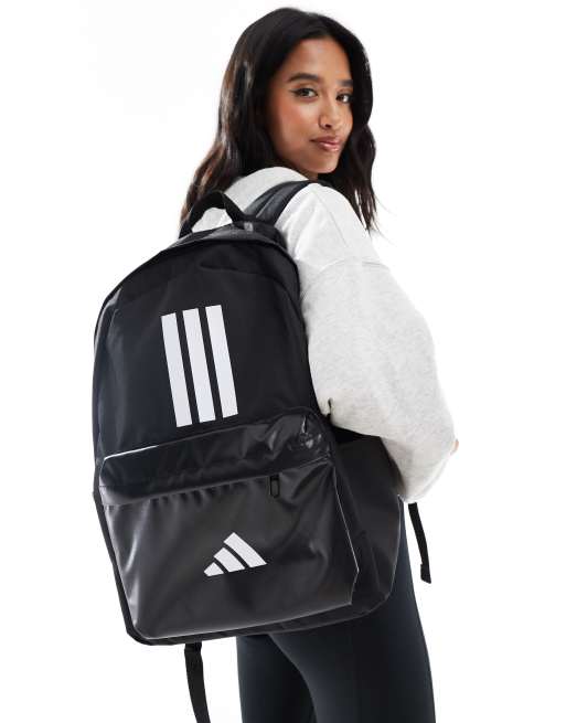 adidas Training – Rucksack in Schwarz mit 3 Streifen und Außenfach, 3 von 4