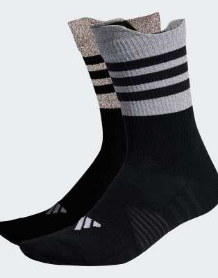 adidas Training - Running X Reflective - Socken in Schwarz und reflektierendem Silber