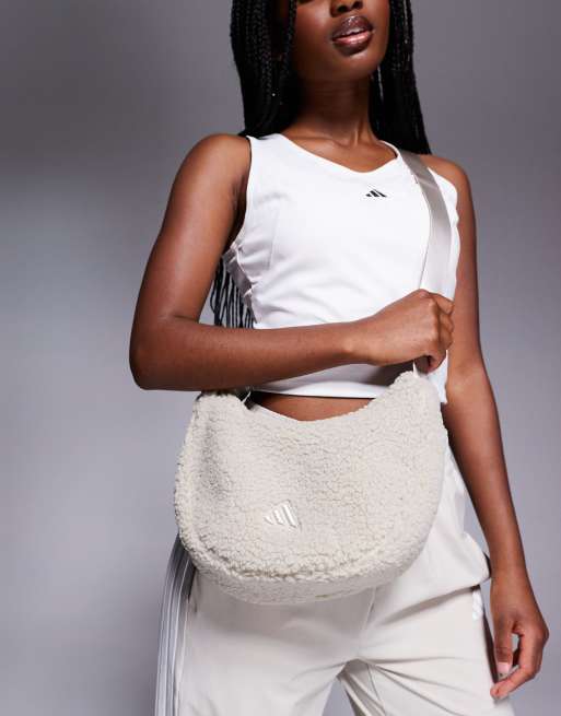 adidas Training - Sac bandoulière en imitation peau de mouton - Crème, 2 de 4