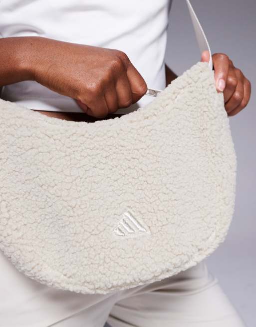 adidas Training - Sac bandoulière en imitation peau de mouton - Crème, 3 de 4