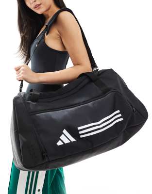 adidas Training - Sac polochon taille moyenne - Noir et blanc