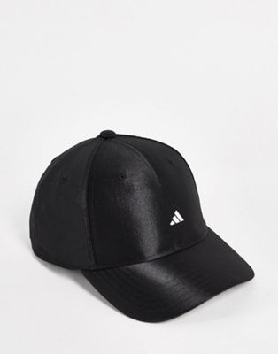 adidas Training satin baseball cap in black
