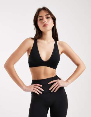 adidas Training scrunch light support bra in black