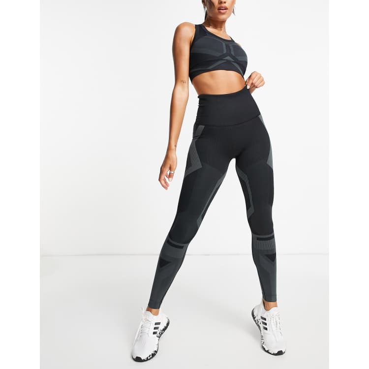 adidas Training Sculpt leggings with seam detail in black