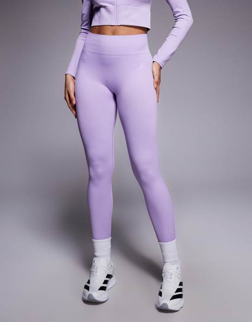 adidas Training seamless full length leggings in purple, 2 of 5