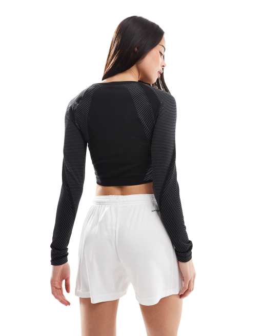 adidas Training seamless long sleeve top in black, 4 of 4