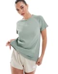 [adidas performance] adidas Training seamless t-shirt in silver green-Grey XS L grey