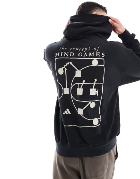 adidas Training – Select Foundation – Fleece-Kapuzenpullover in Schwarz und Wonder Alumina - view 1