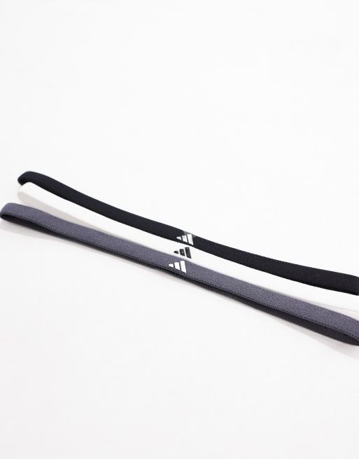 adidas - Training - Set van 3 elastische haarbanden in zwart-wit, 2 van 4