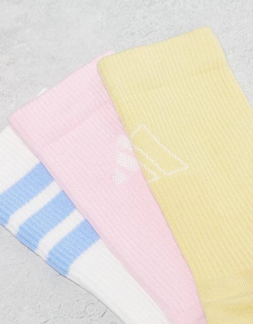 adidas Training - Set van 3 paar sokken in geel, blauw en roze, 2 van 3