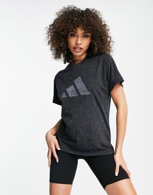adidas Training short sleeve t-shirt with large logo in black - ASOS Price Checker