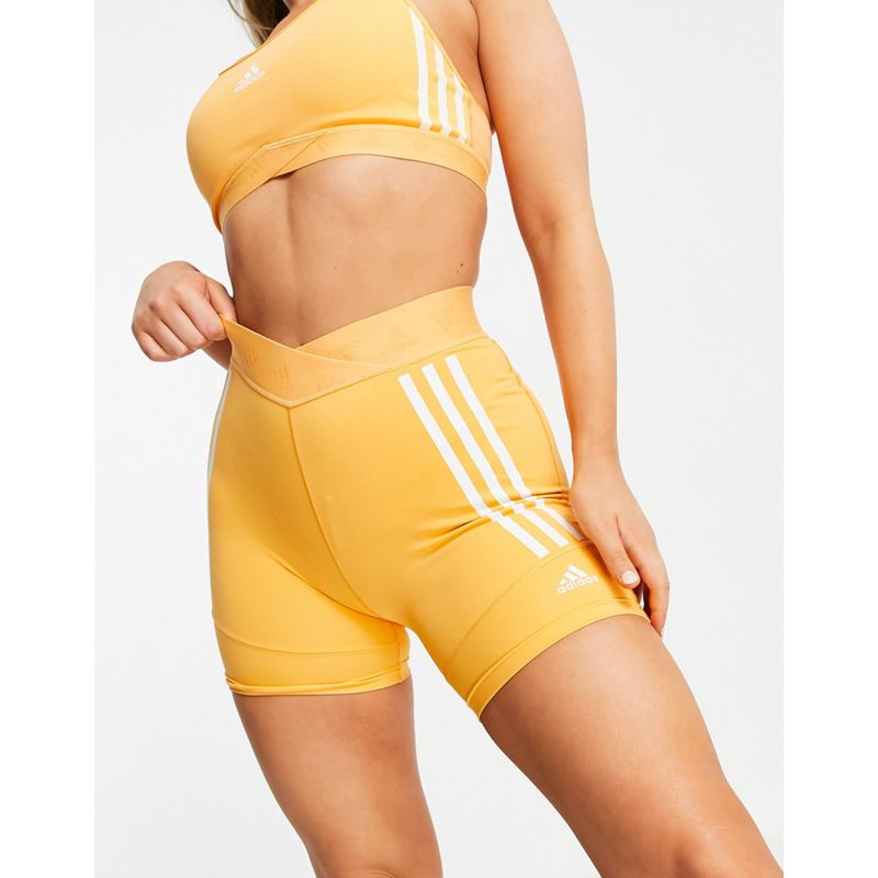 Pantaloncini Donna adidas - Training - Shorts arancione sfocato con 3 strisce