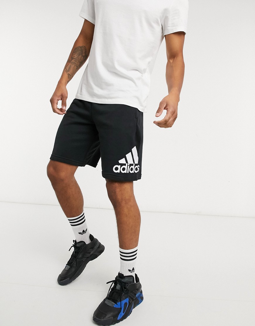 adidas Training shorts in black with large logo
