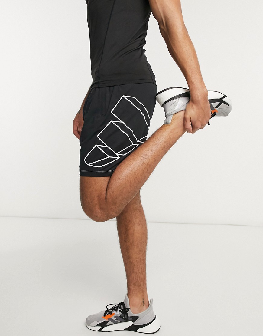 Adidas Training shorts with side print in black