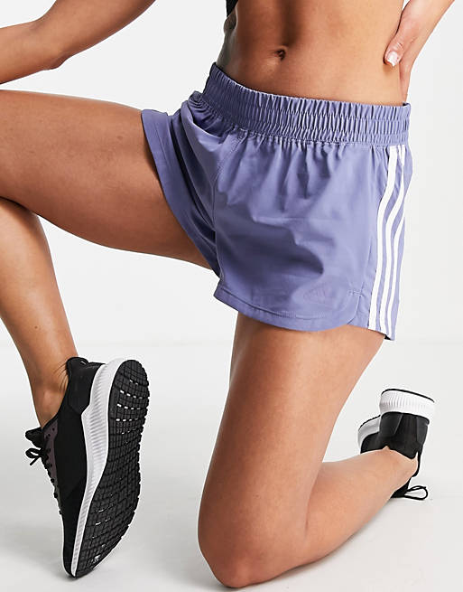 adidas Training shorts with side three stripes in lilac