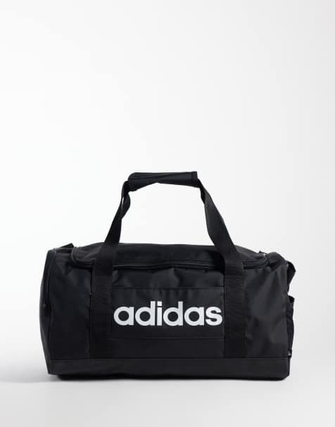 adidas Training small duffle back with linear logo in black - view 1