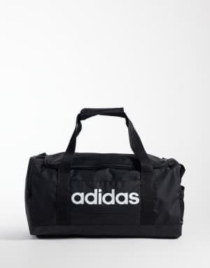 adidas Training small duffle back with linear logo in black