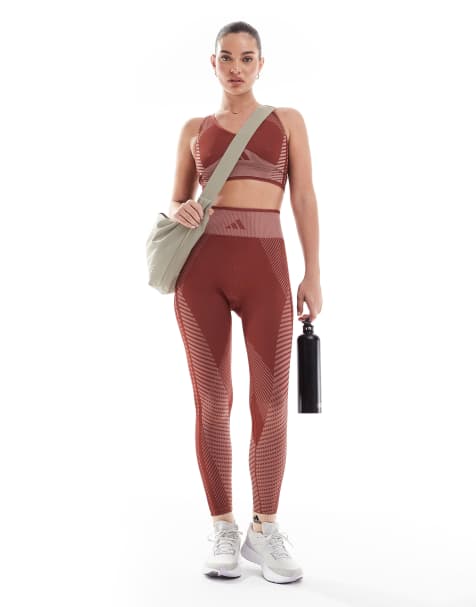 adidas Training - Sømløse ogbordeauxrøde 7/8 leggings - view 1