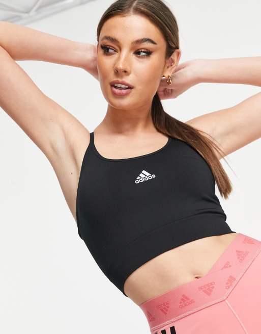 adidas Training - Sort sømløs croptop med paneler