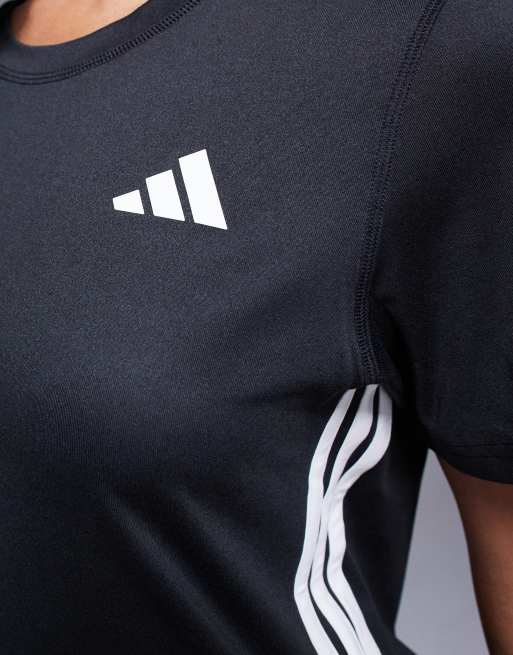 adidas Training - Sort t-shirt med 3 striber, 3 af 4