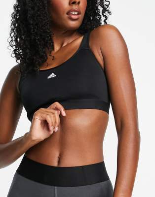 adidas Training Techfit medium support bra in black