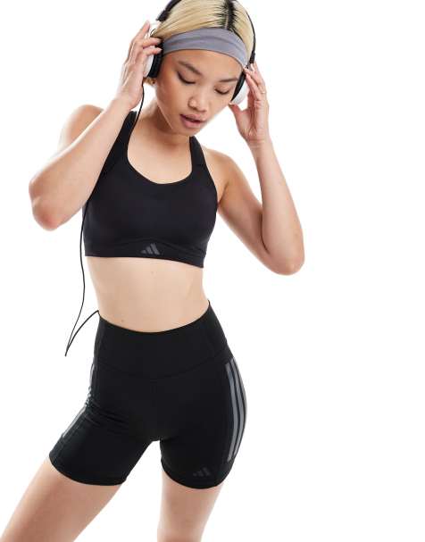adidas Training – Sport-BH in Schwarz mit hoher Stützfunktion - view 1