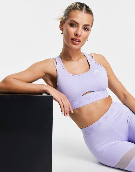 adidas - Training - Sportbeha met lichte ondersteuning en details met smalle bandjes in lila