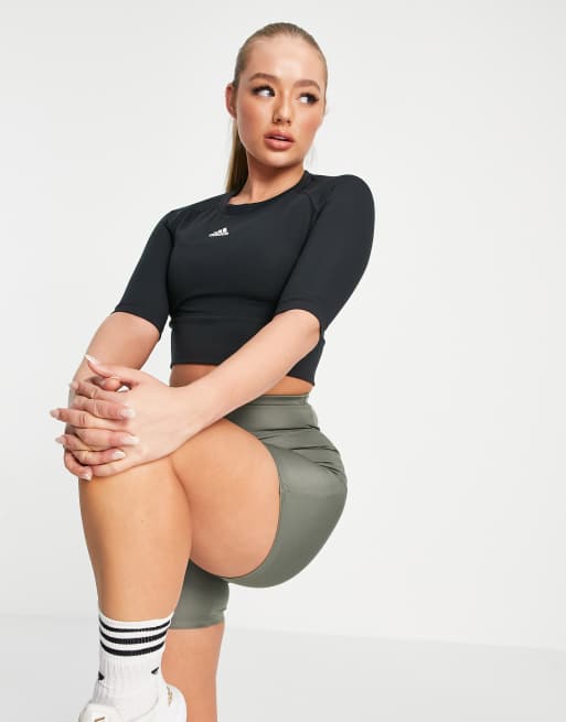 adidas Training – Sportforia – Svart långärmad crop top