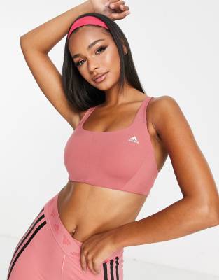 adidas training sports bra in red  - ASOS Price Checker
