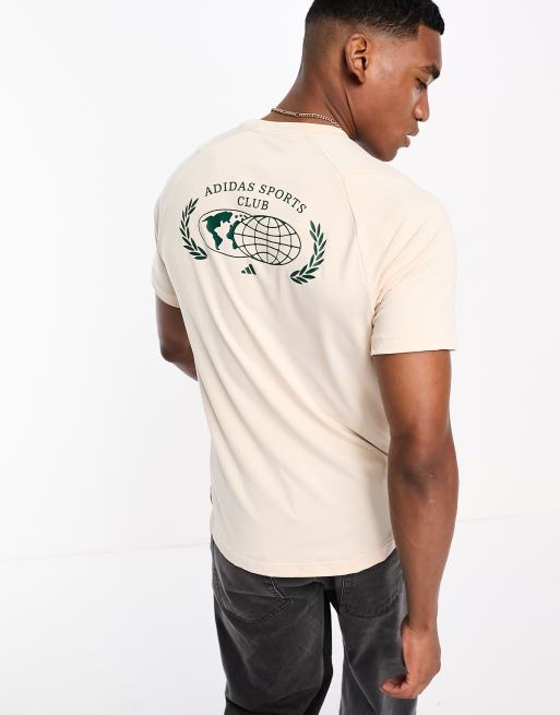 adidas Training Sports Club back print graphic t-shirt in white