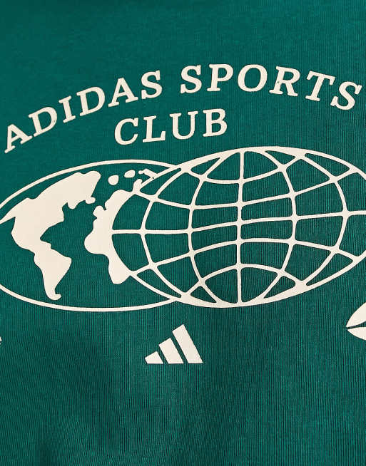 adidas Training Sports Club graphic sweatshirt in green, 2 of 4