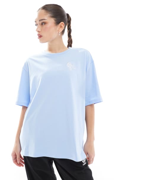 adidas Training sportswear t-shirt with graphic in light blue - view 1