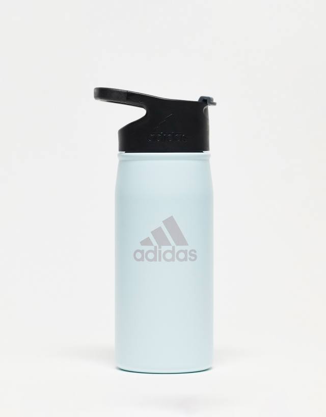 adidas Training steel water bottle in blue