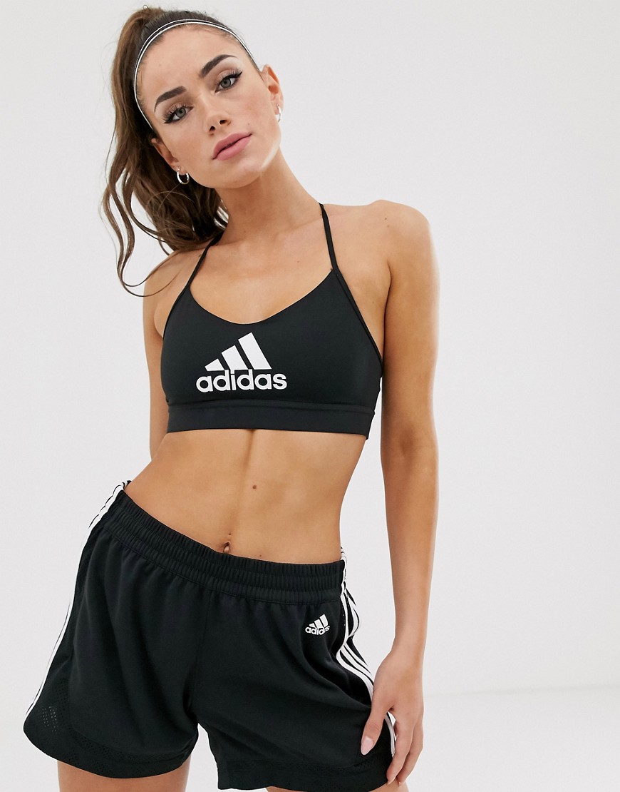 Adidas Training strap logo bra in black