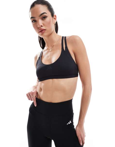 adidas - Training Strength - Bh met lichte ondersteuning in zwart - view 1