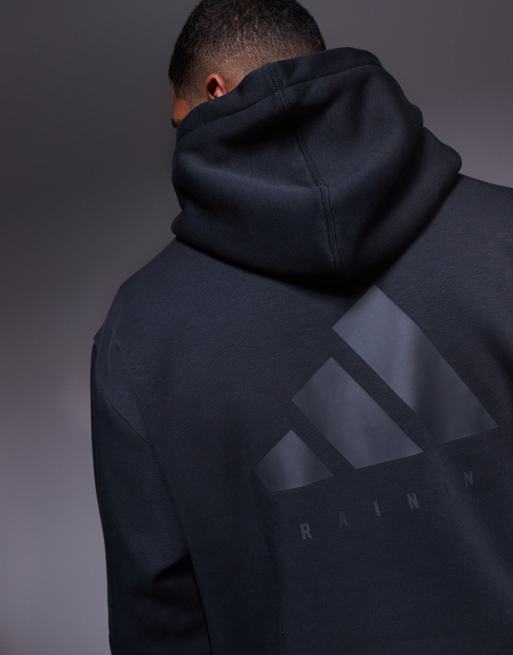 adidas Training Strength oversized hoodie in black, 3 of 4