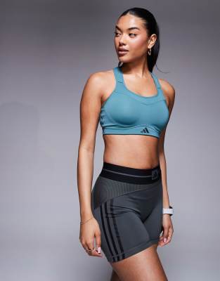 adidas Training - Strength - Sport-BH in Petrol mit hoher Stützkraft-Grün