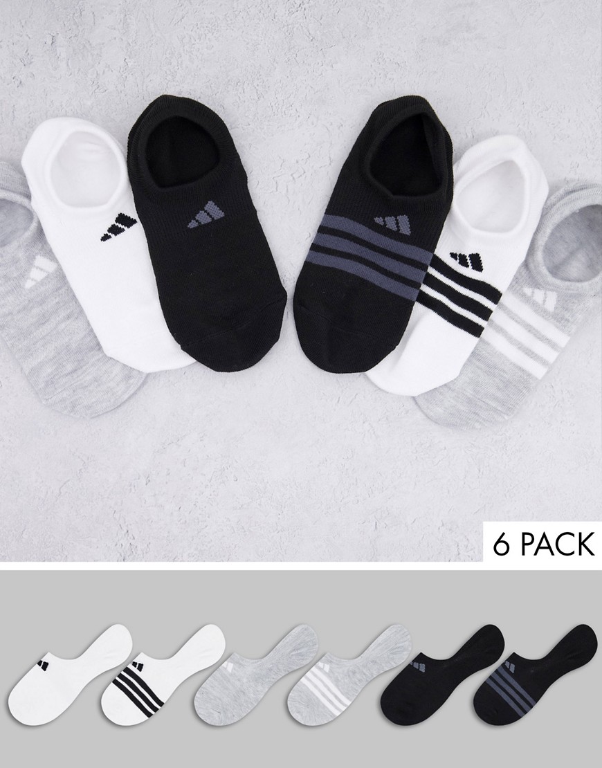 Adidas Training Superlite 6-pack no-show socks in multi colorways-Black