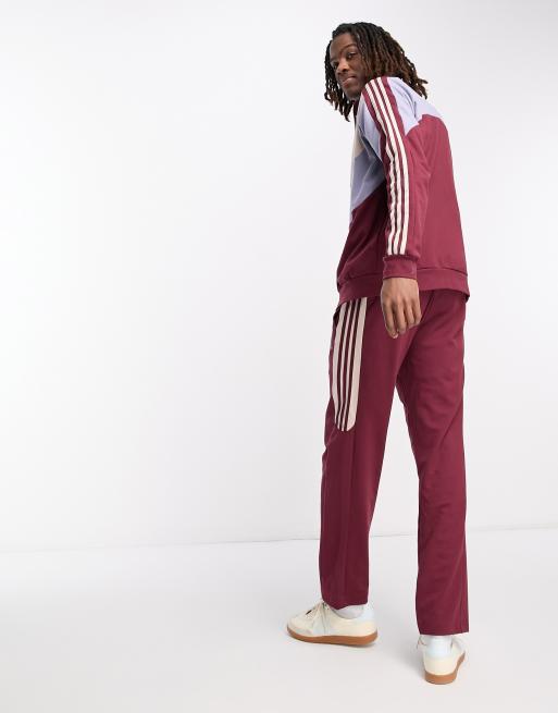 adidas Training Survetement color block a 3 bandes Bordeaux