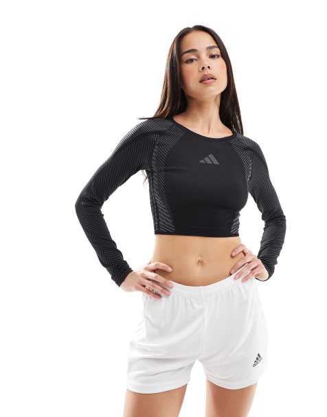 adidas Training – Svart, långärmad topp i seamless-design - view 1