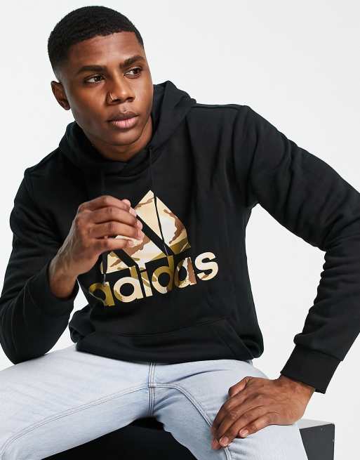 adidas Training - Sweat ras de cou à imprimé camouflage - Noir, 3 de 4