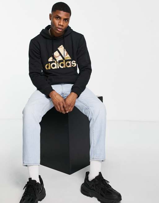adidas - Training - Sweater met ronde hals in zwarte camouflageprint, 4 van 4