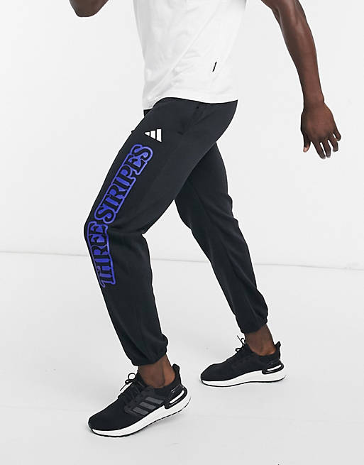 adidas Training sweatpants in black with three stripe logo | ASOS