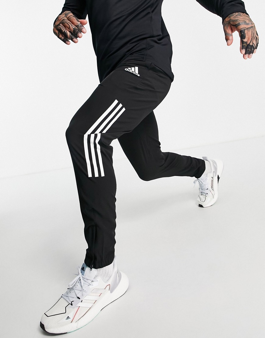 adidas Training sweatpants with three stripe in black