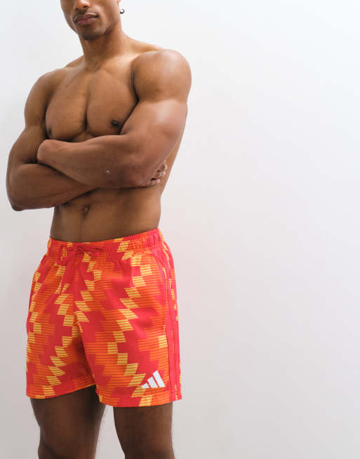 adidas Training swimshorts in red pattern, 2 of 5