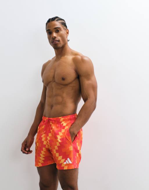adidas Training swimshorts in red pattern, 4 of 5